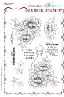 Floral Perfumery Rubber Stamp sheet - A5